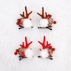 Red Berry Mushroom Faux Mink Hair Clip