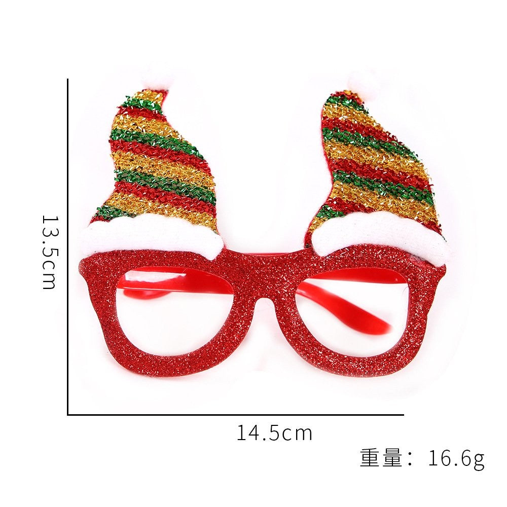 Red Christmas Beard Hat Glasses