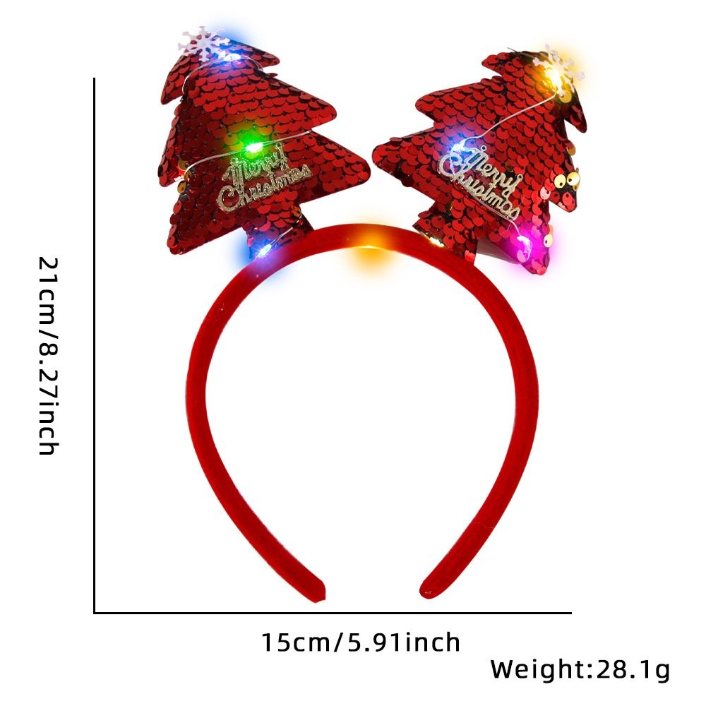 Red Christmas Tree Headband (with LED)
