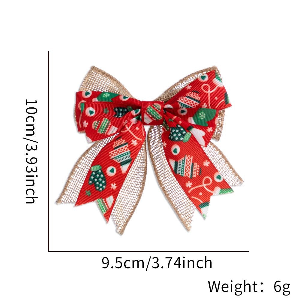 Red Fabric Mitten Bow