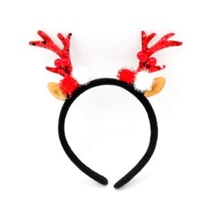 Red Fold Pcs Reindeer Corner with Ears Head Bopper
