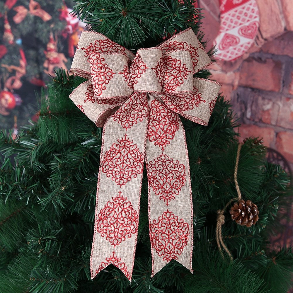 Red Printed Bow (Small) 5