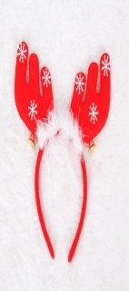 Red Snowflake Feather Bell Antler Head Bopper