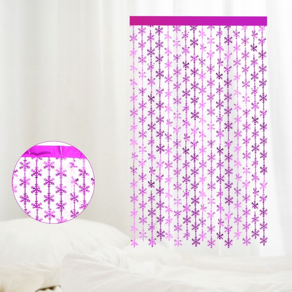 Red Snowflake Tinsel Curtain 4
