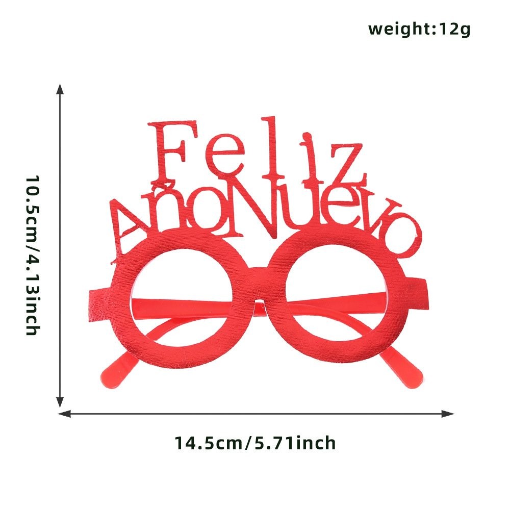 Red Spanish New Year Happy Glasses