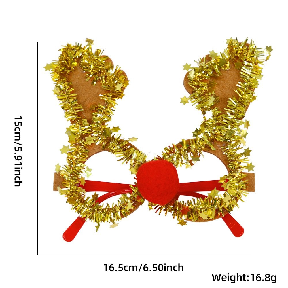 Red Tinsel Boa Five-Pointed Star Glasses 3