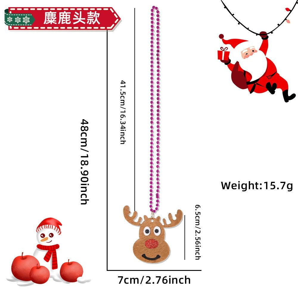 Santa Claus Red Bead Chain Necklace 10