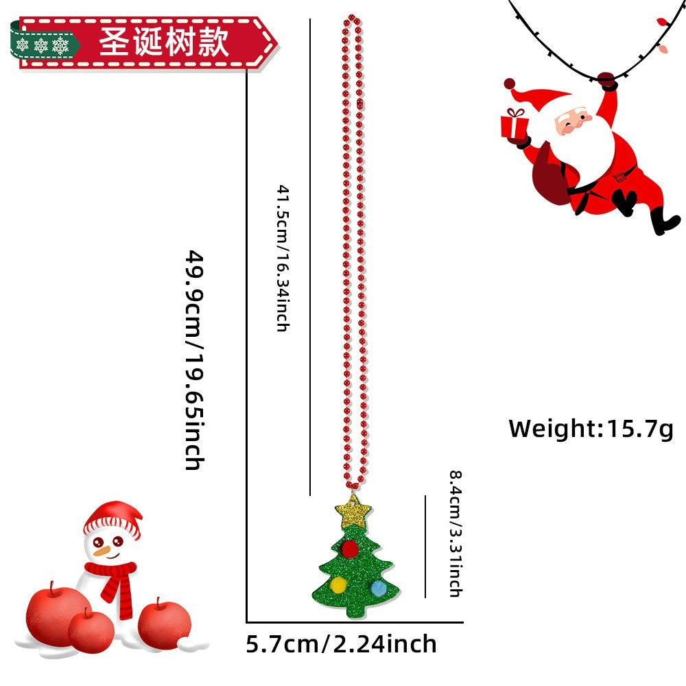 Santa Claus Red Bead Chain Necklace 6