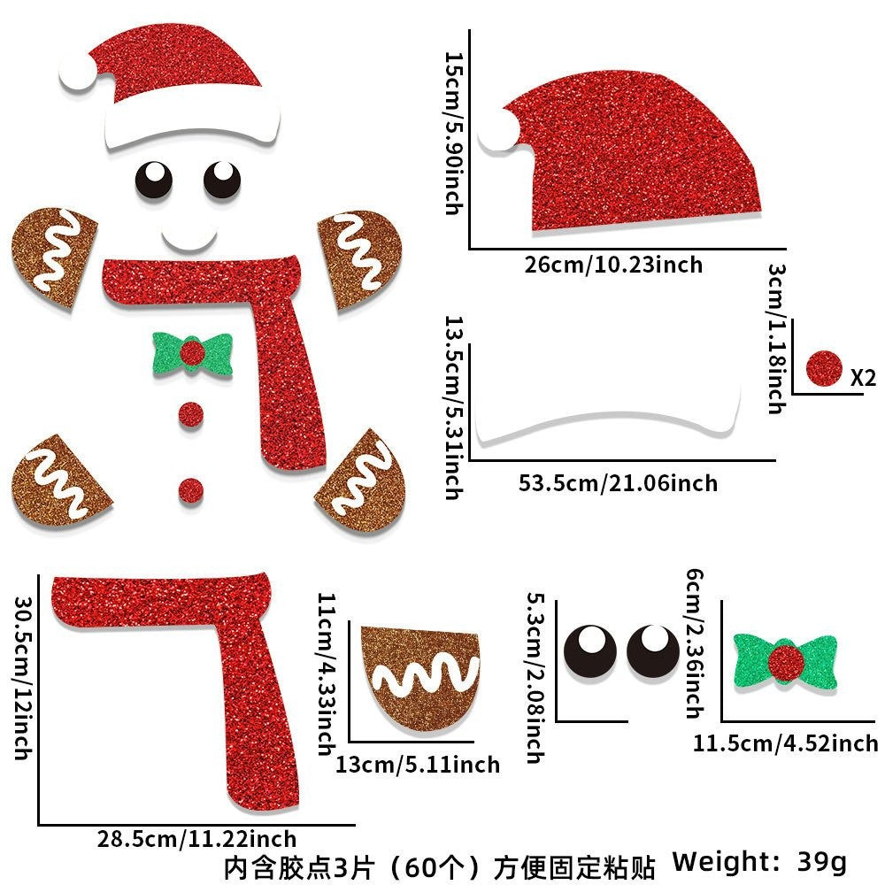 Santa Hat Reindeer Style (Includes 3 Pcs Glue Dots) Door Sticker 5