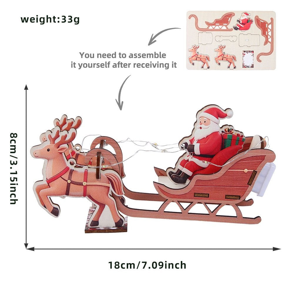 Santa Reindeer Sleigh Figurine Ornament