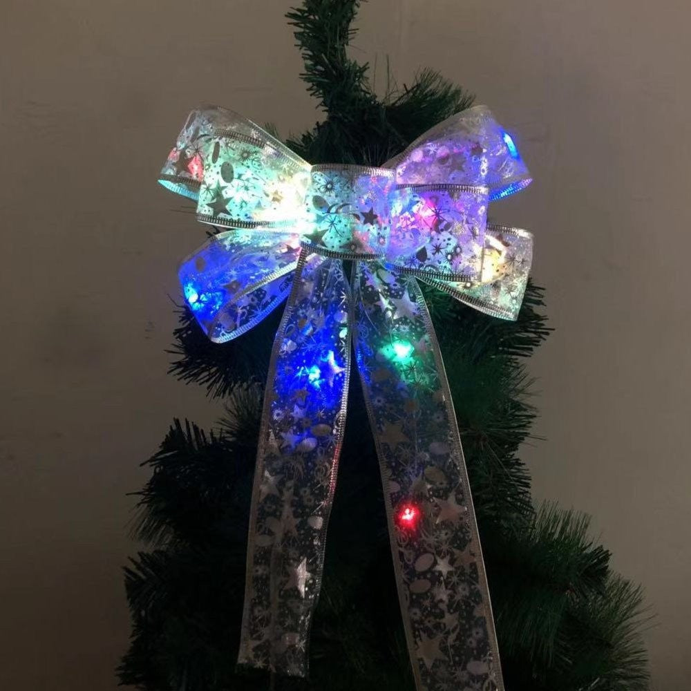 Silver Printed Bow + Colorful LED