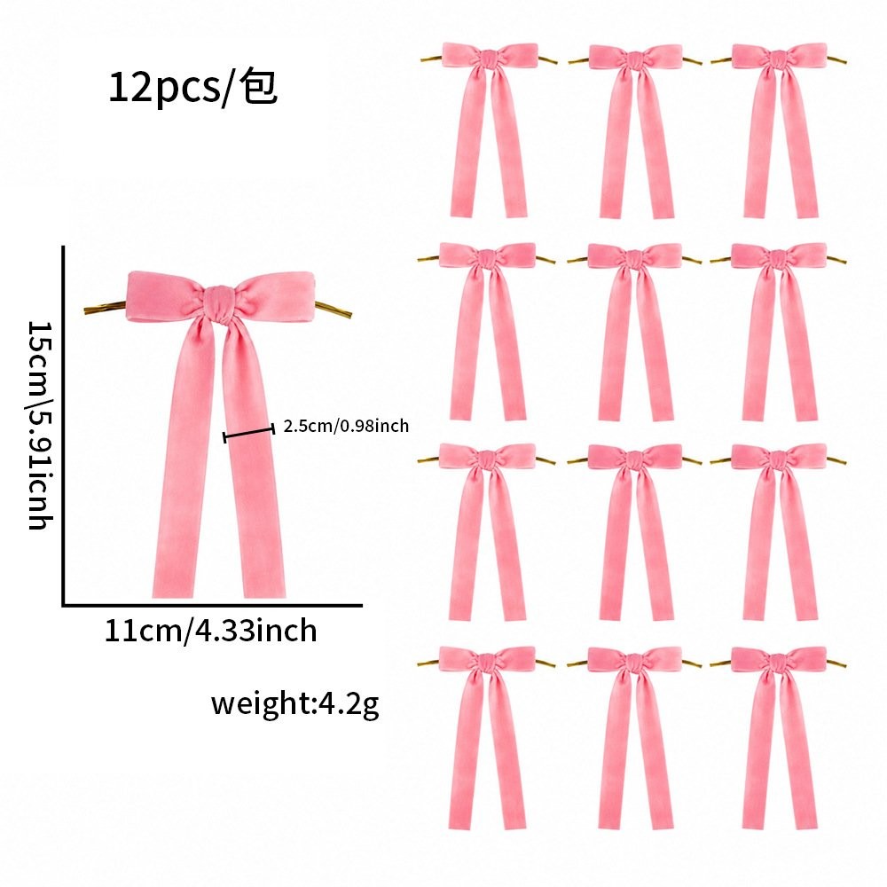 Single Layer Pink Bow (12 Pc / Bag)