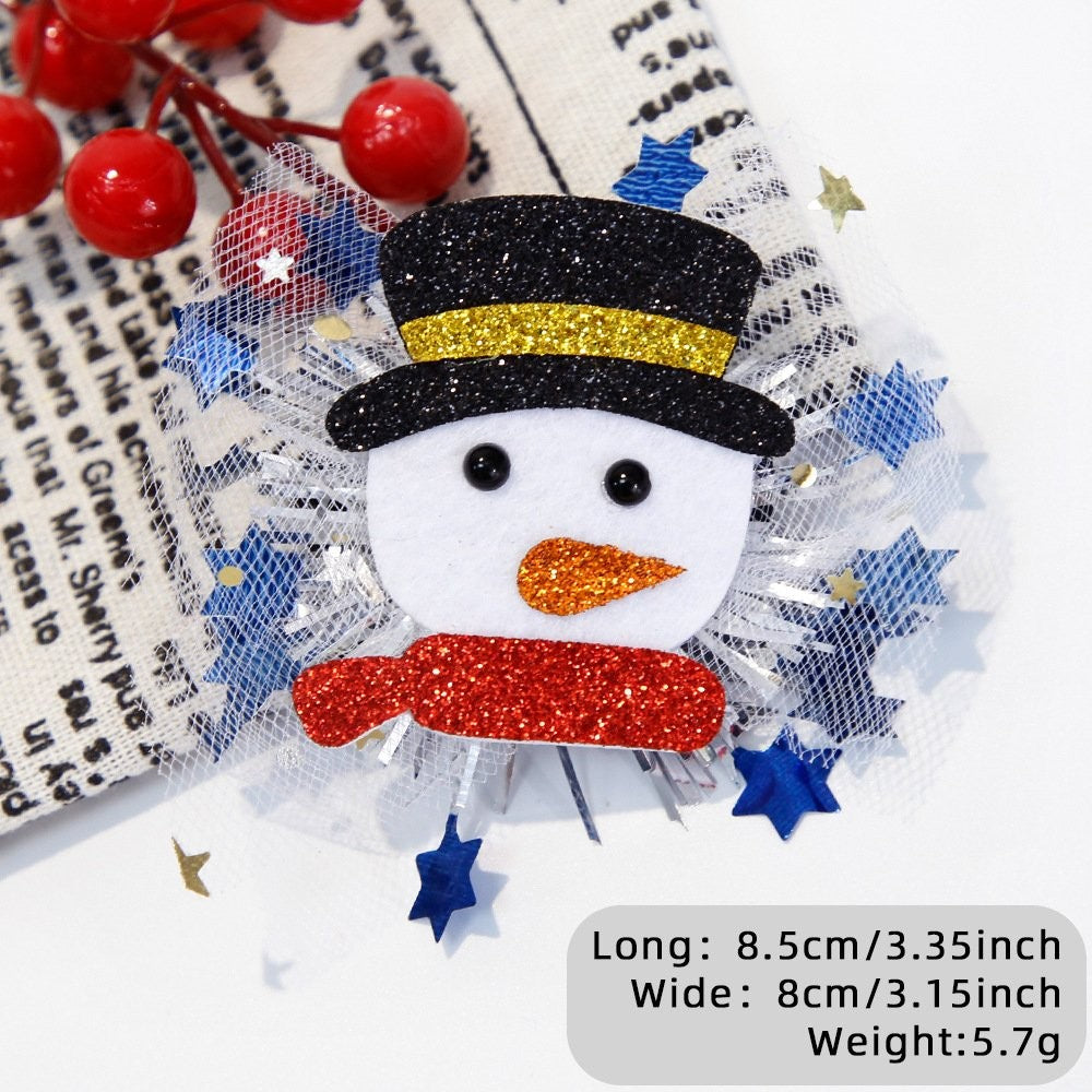 Snowman Head Mesh Hair Clip