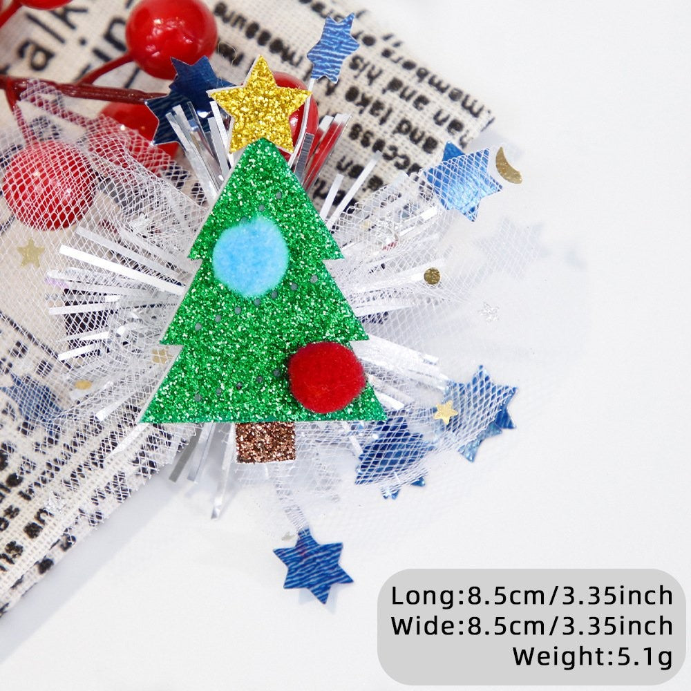 Snowman Head Mesh Hair Clip 3