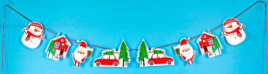 Snowman / House / Tree Car Bunting