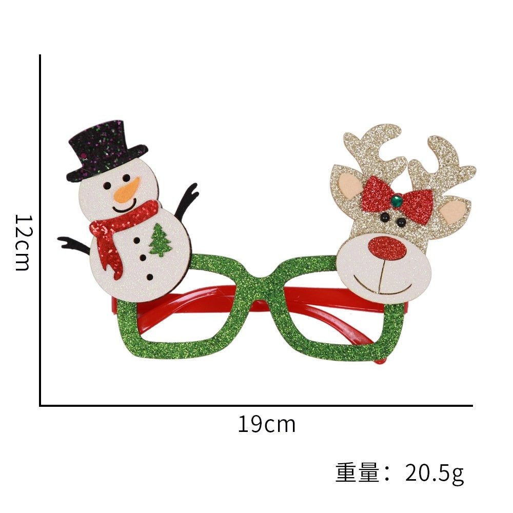 Snowman Reindeer Green Eye Glasses