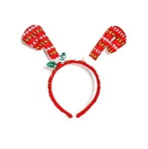 Stripe Hand Candy Cane Headband Head Bopper