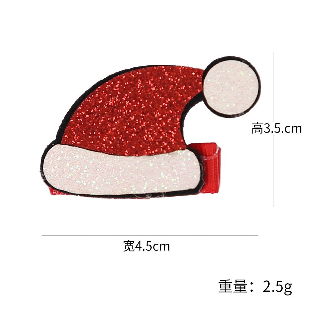 White Santa Hat Hair Clip 4.5*3.5cm