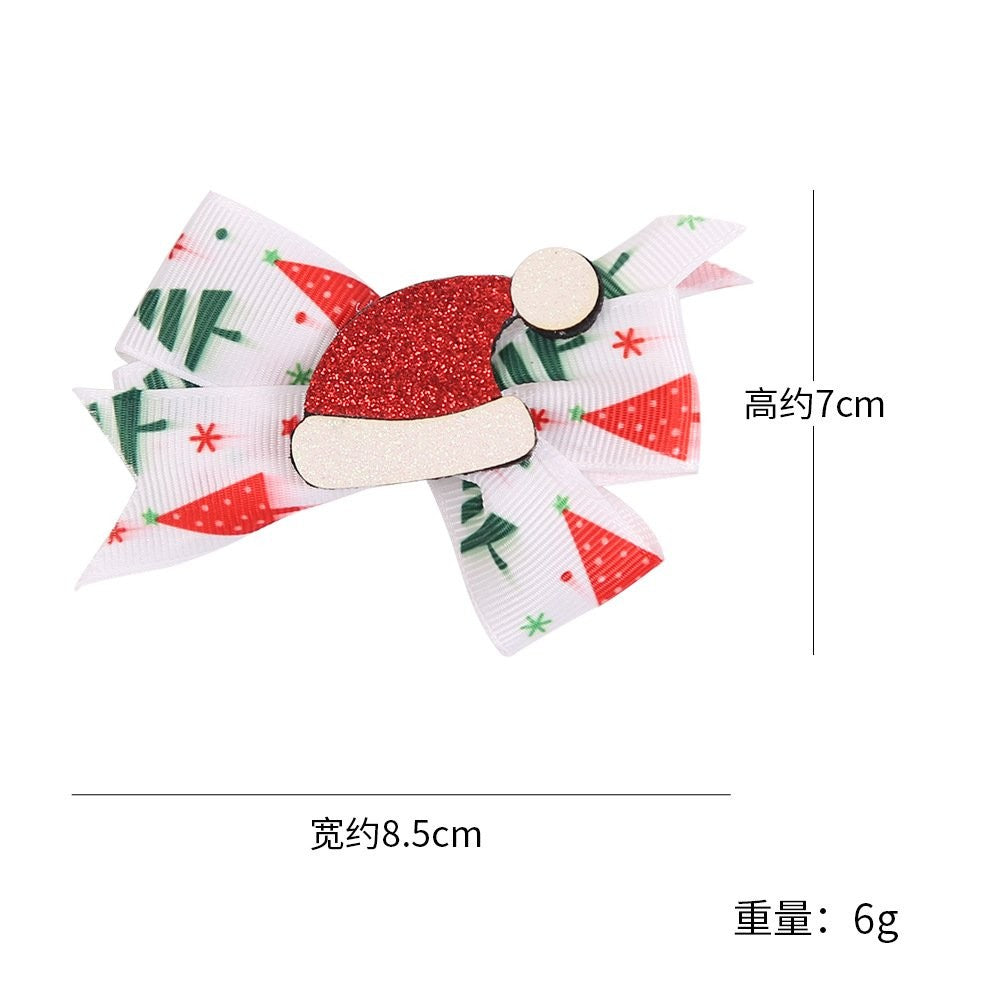 White Santa Hat Hair Clip 7*8.5cm