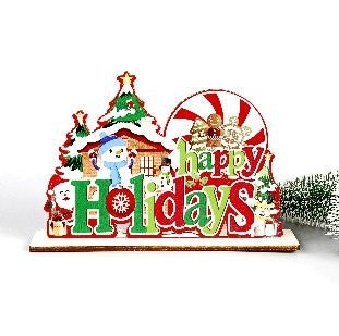 Wooden Christmas Letter Figurine Ornament 14x20cm