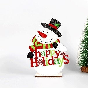 Wooden Christmas Letter Santa Figurine Ornament 3