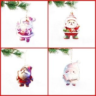 Wooden Santa Claus Ornament