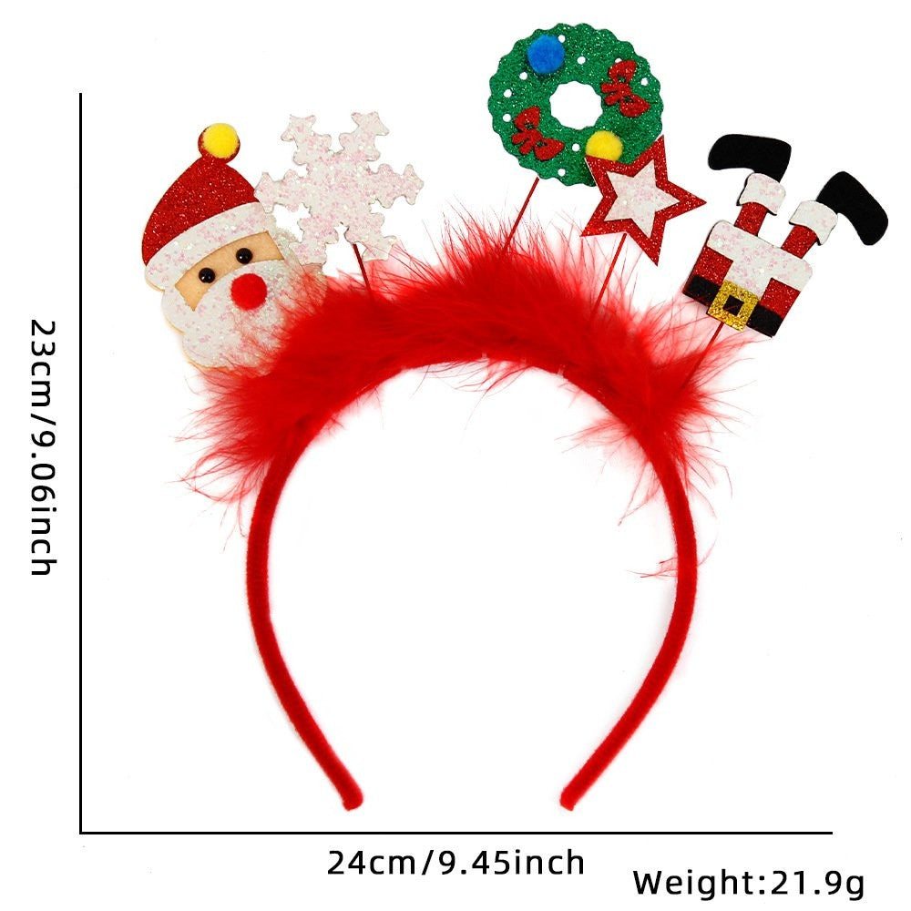 Wreath Snowflake Red Fluffy Headband 23*23cm