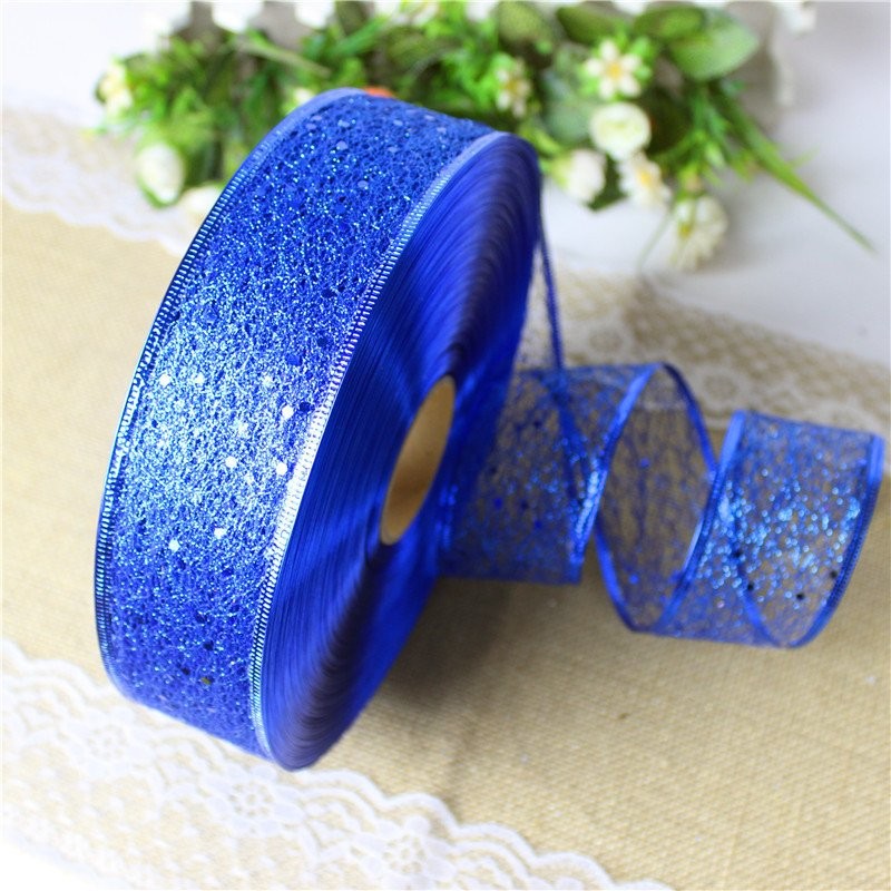 100 Size Red Edge Random Mesh Pressed Edge Ribbon 4