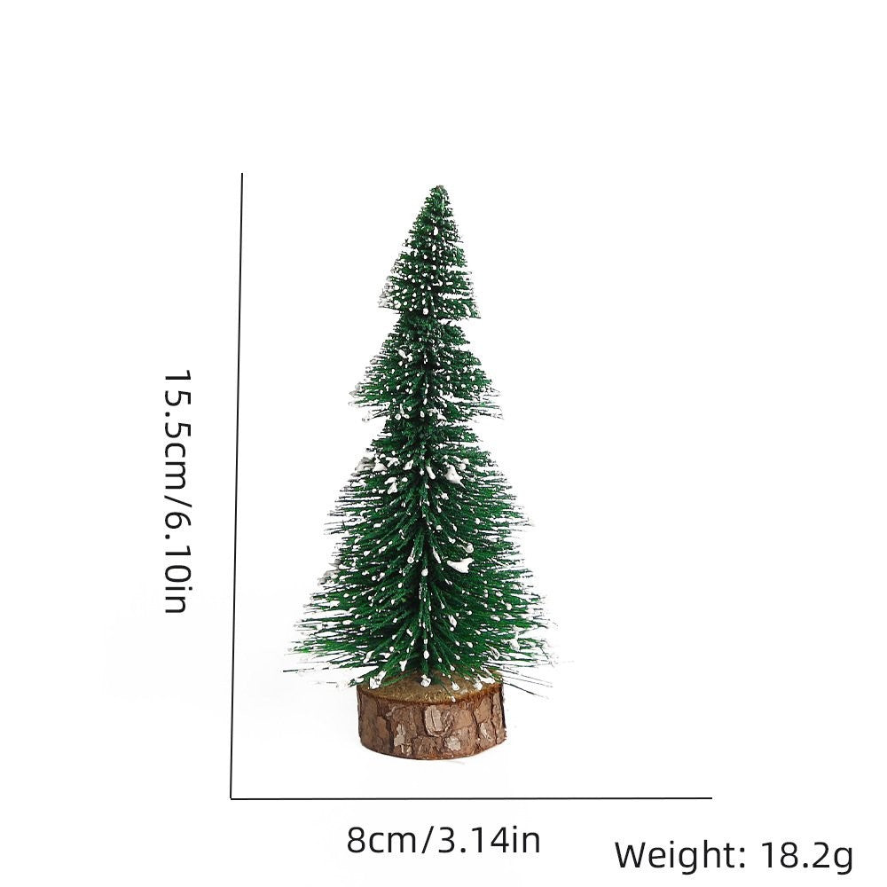 15CM Green Snow-Dusted White Christmas Tree