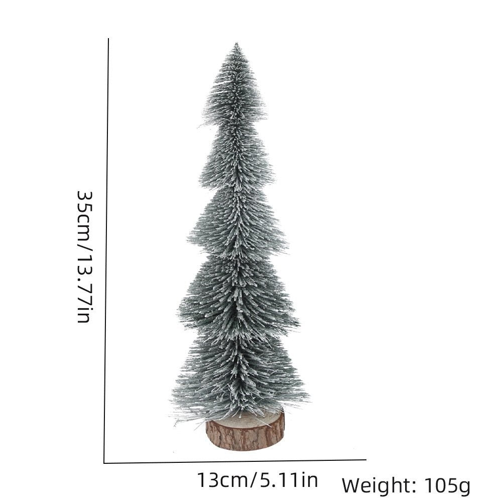18CM 3-Layer Pagoda Snow Pine Christmas Tree 4