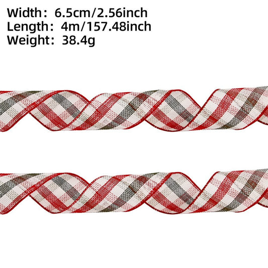 1M Red Black Plaid (6.5CM) Ribbon