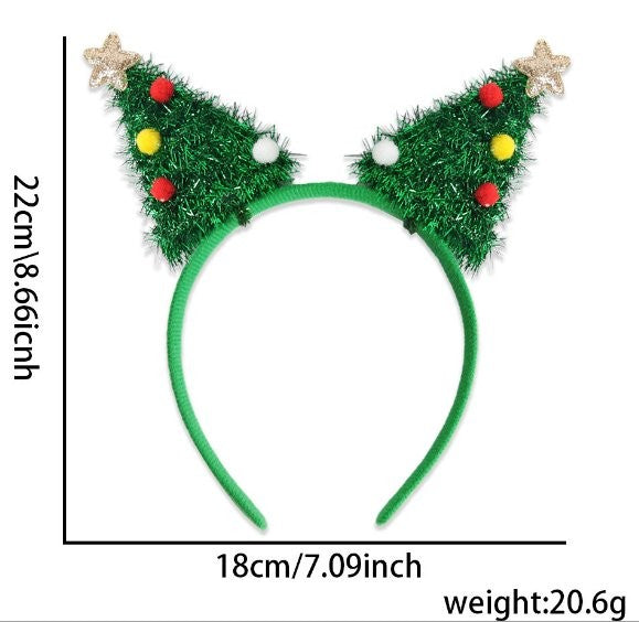 2 Pc Christmas Tree Headband