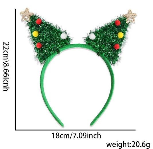 2 Pc Christmas Tree Headband