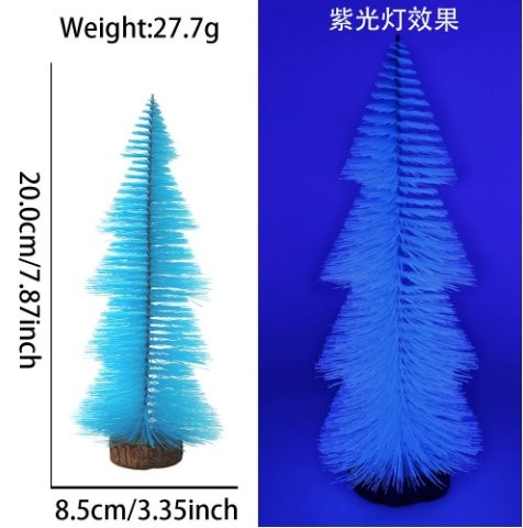 20cm Fluorescent Blue Tower Tree