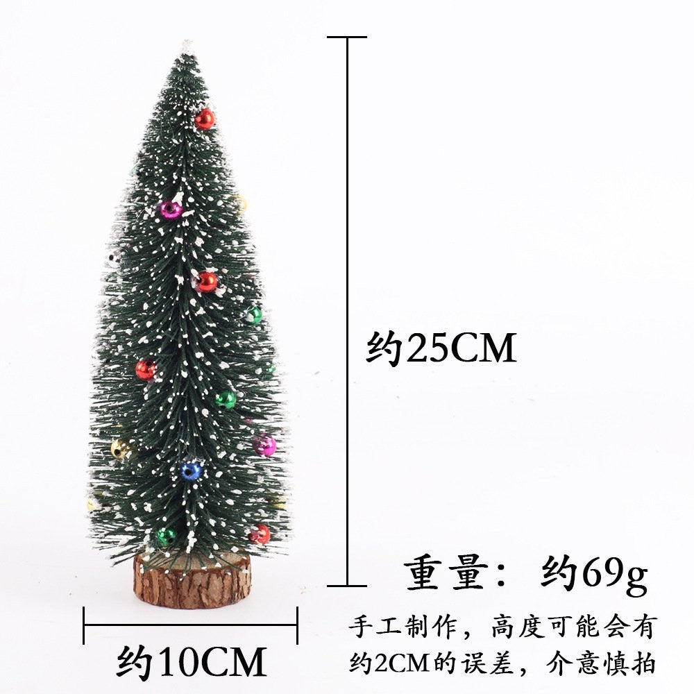 25CM Flocked Glue Beads Christmas Tree