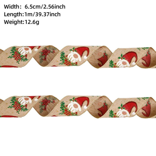 2M Khaki Faceless Santa (6.5CM) Ribbon