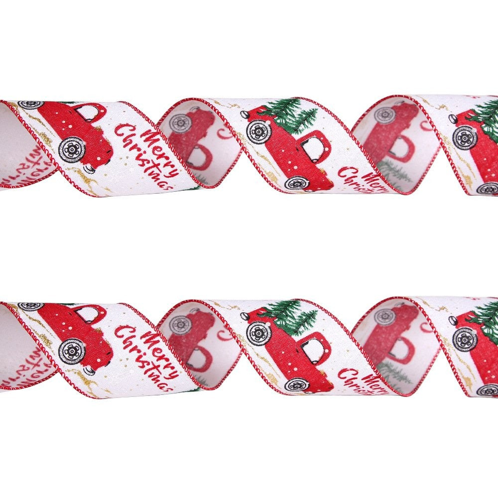 2m Red Christmas Tree Ribbon (Wide 6.3cm)