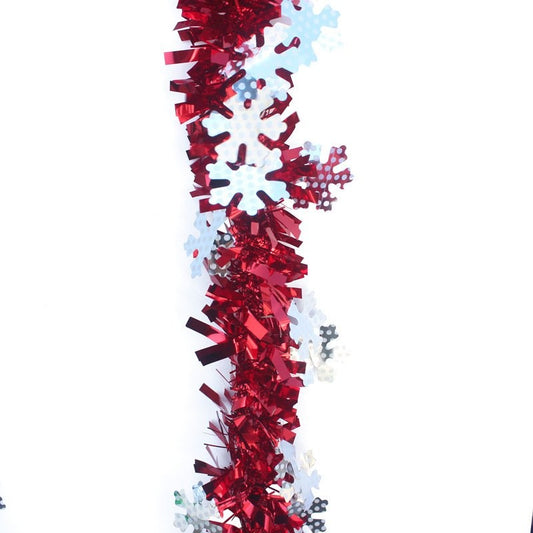 2M Red Snowflake Tinsel 23*23cm