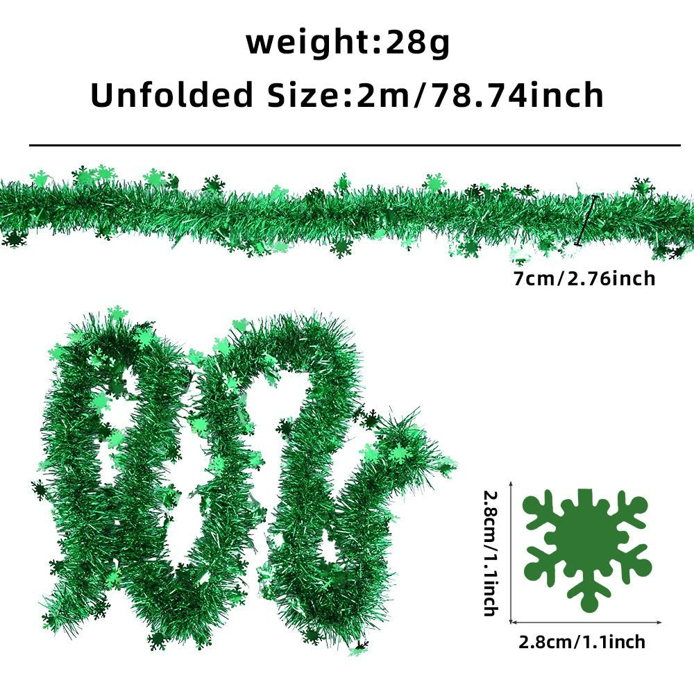 2M Red Snowflake Tinsel 7*200cm 2
