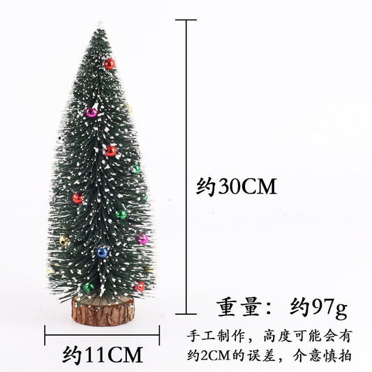 30CM Flocked Glue Beads Christmas Tree