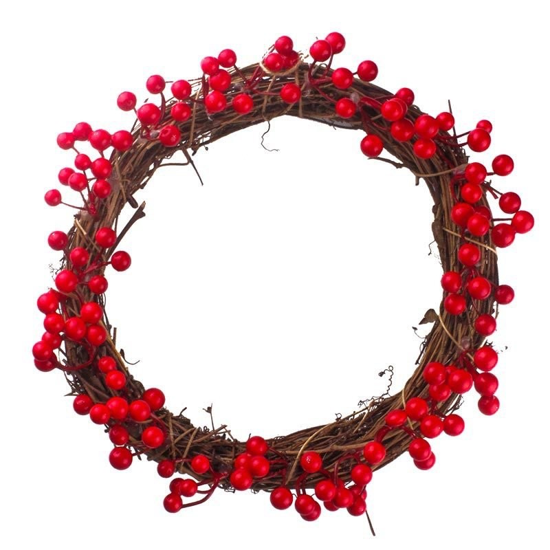 30CM Red Berry Vine Ring Ornament
