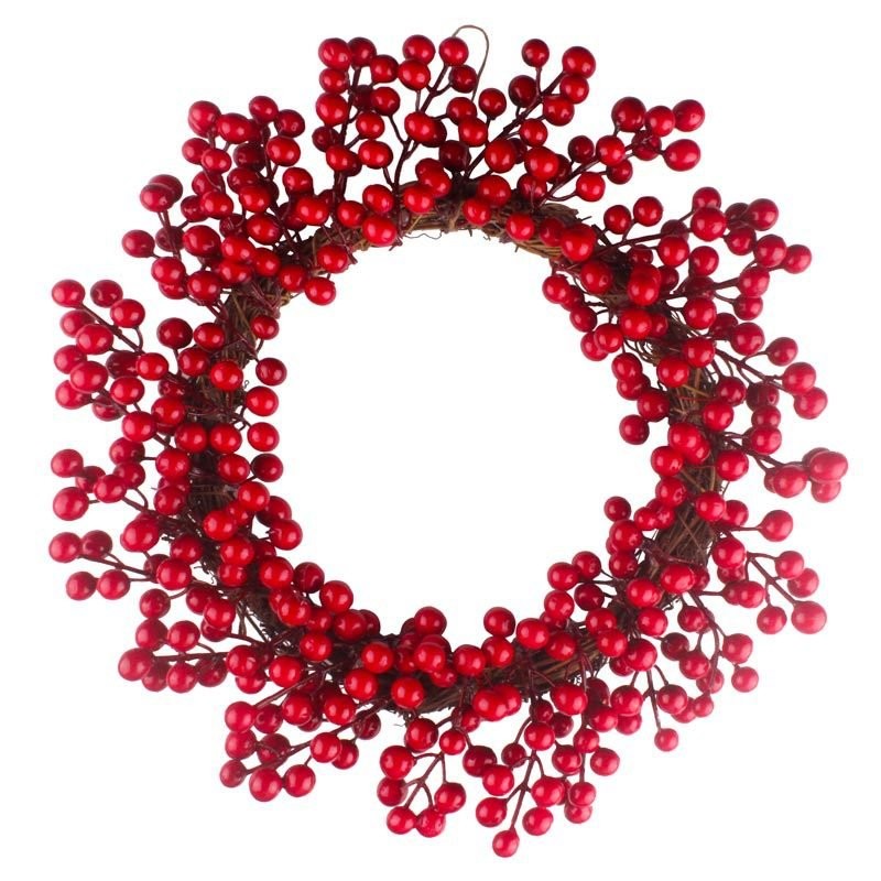 30CM Red Berry Vine Ring Ornament 3