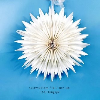 45cm White 3D Paper Flower (150g White Kraft Paper) Honeycomb