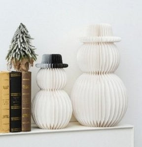 50cm White Honeycomb Snowman (100g Kraft Paper)