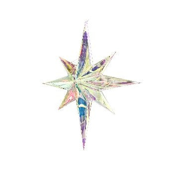 60cm PET Clear Rainbow Explosion Octagon Star
