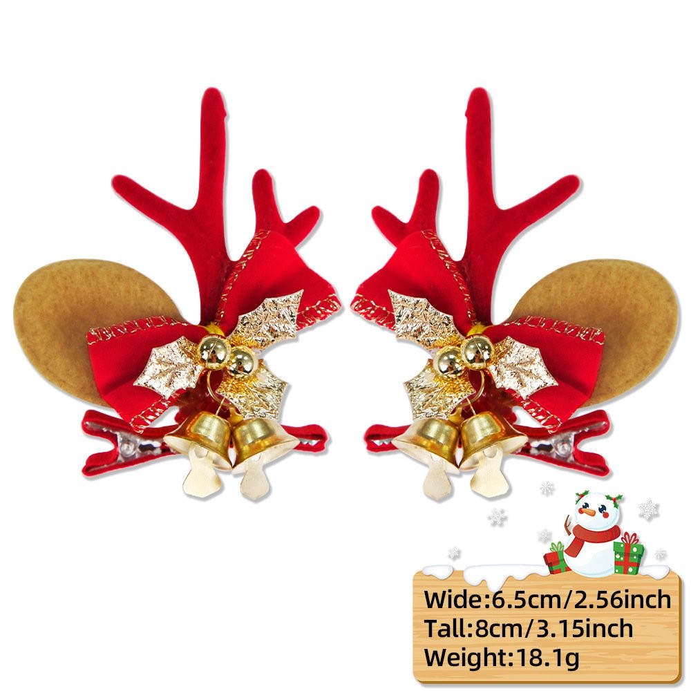 Antler Bell Bow Hair Clip