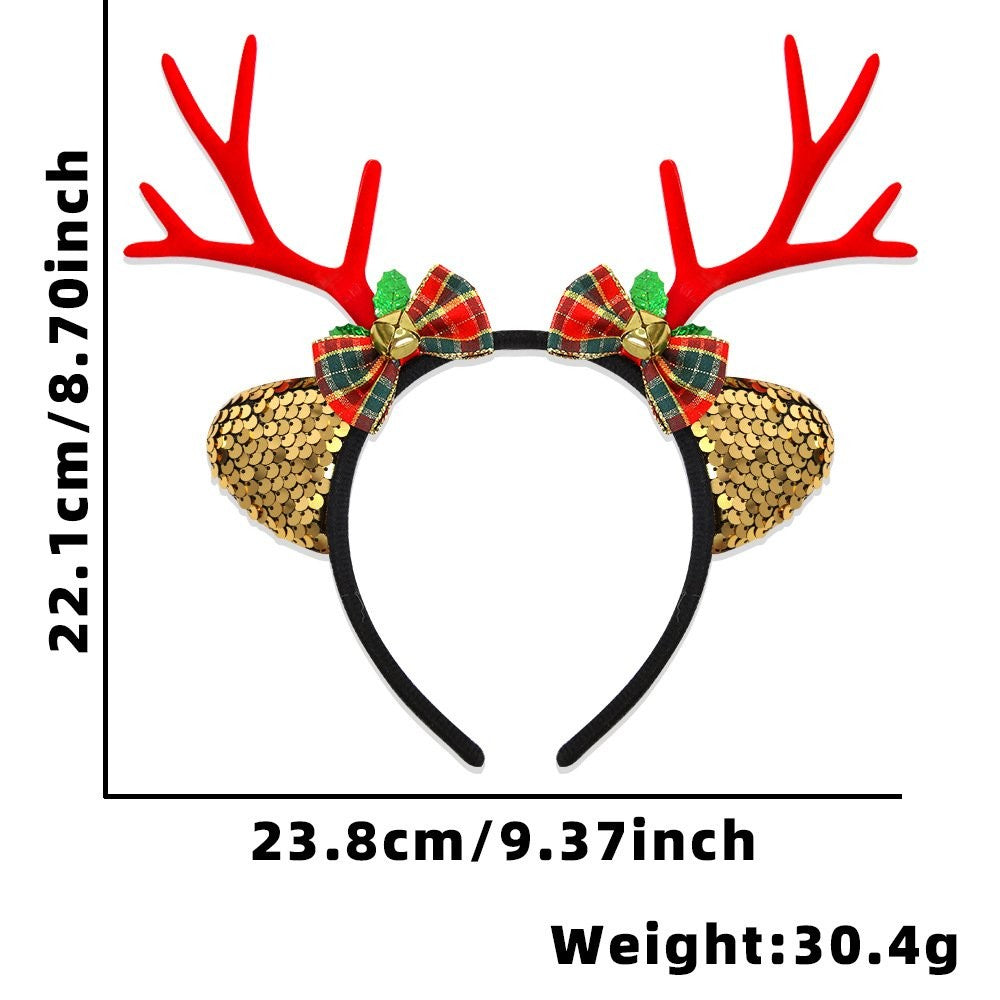 Bell Bow Red Antler Headband 23.8*23cm
