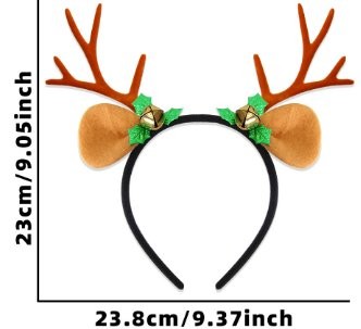 Bell Green Leaf Brown Antler Headband 23*23.8cm