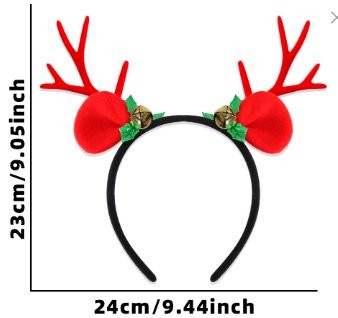 Bell Green Leaf Red Antler Headband 23*24cm