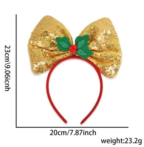 Berry Gold Bow Headband